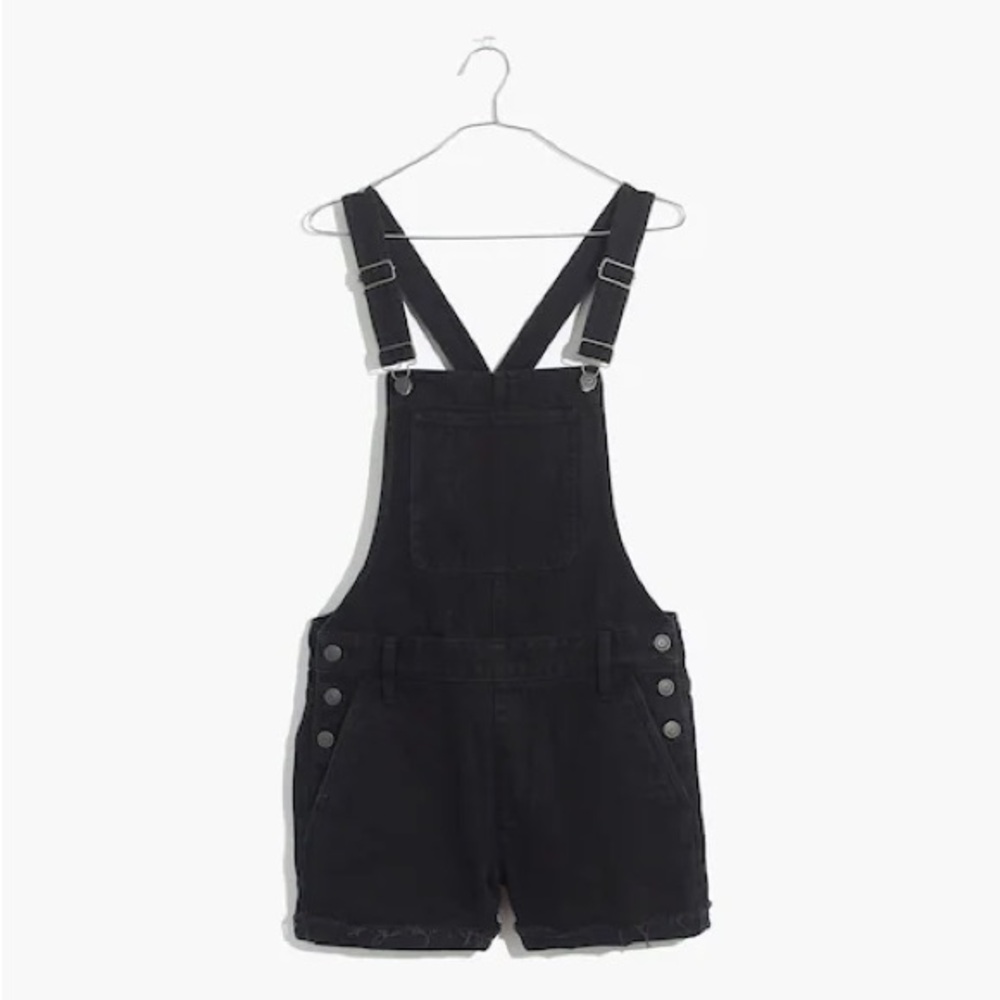 MADEWELL Adirondack Short Overalls Sz XL Washed Black